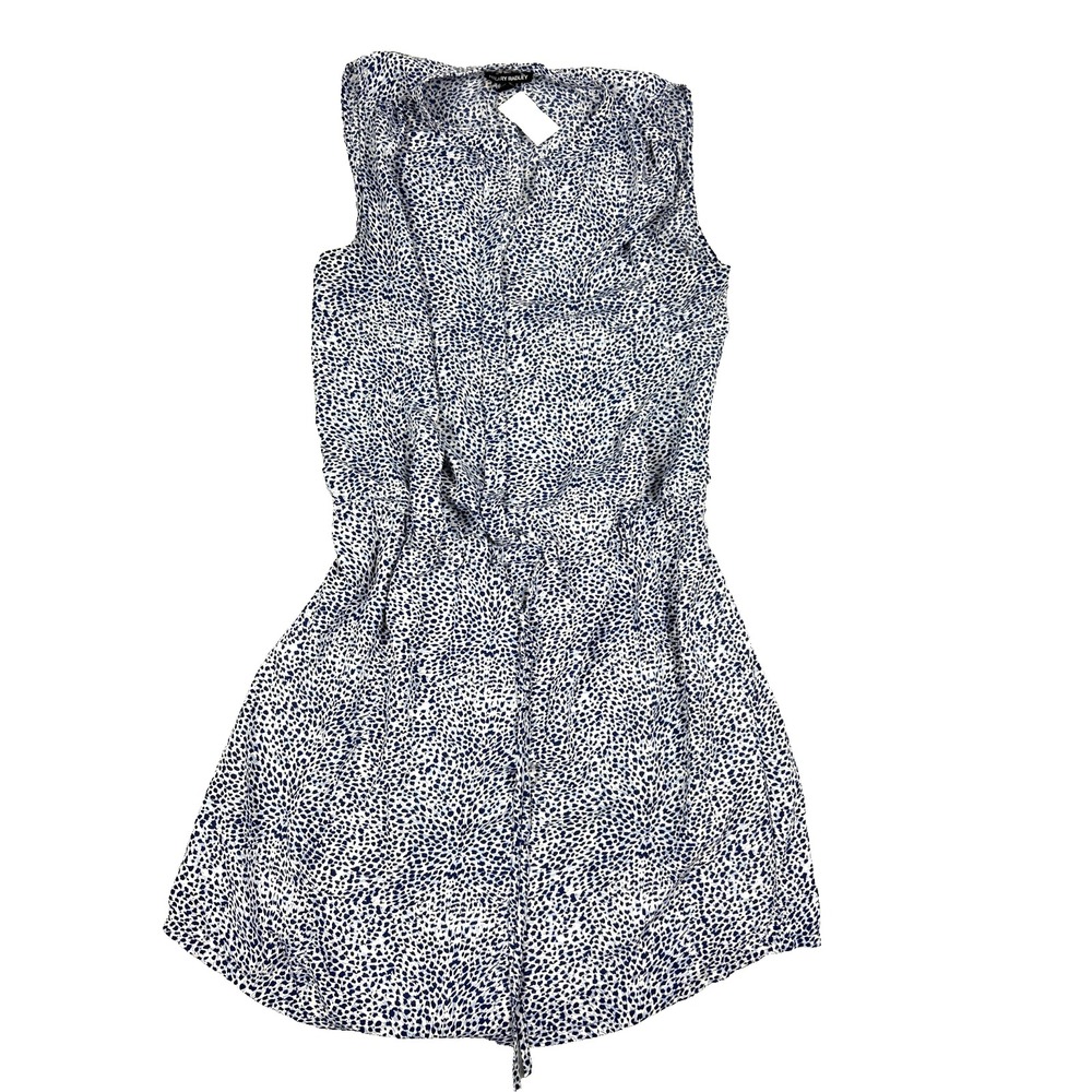 Hilary Radley Womens Size 8 Sleeveless Tie Waist Blouson Dress  1/2 Front Button